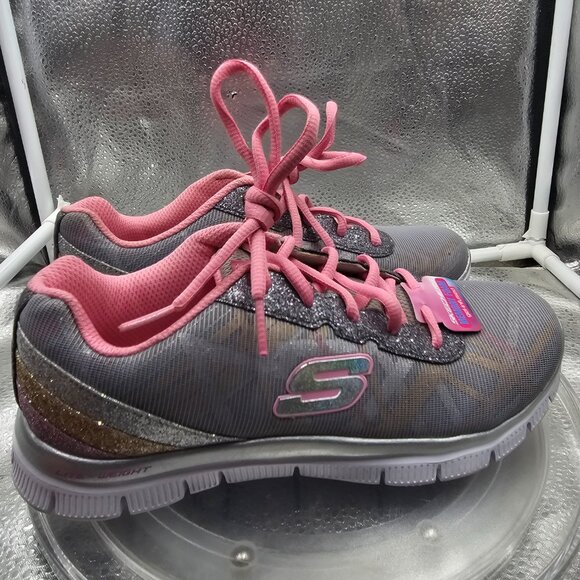 Big Girls Skechers Memory Foam Running Casual Sports shoes size 4 Gimme Glimmer - Picture 9 of 12